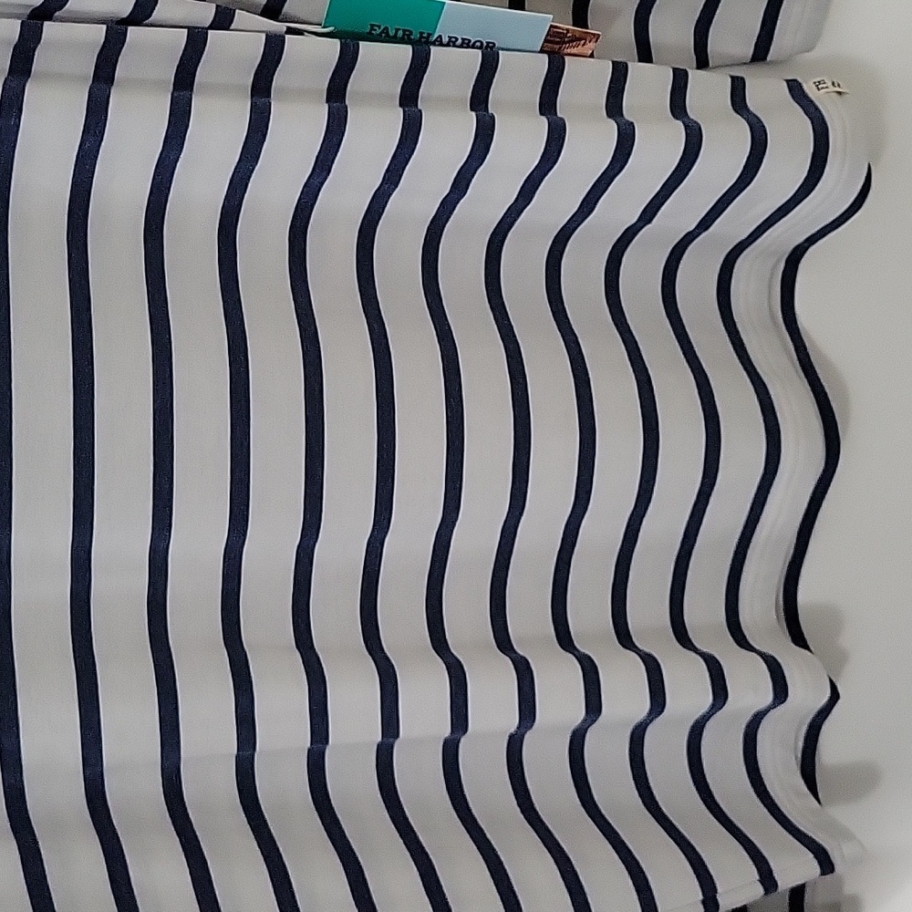 Fair Harbor Navy and White Striped Hoodie Long Sleeve Shirt, Size Large - Picture 3 of 9